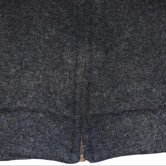 Banana Republic size L dark gray wool blend zip up front long sleeve jacket coat - Picture 6 of 13